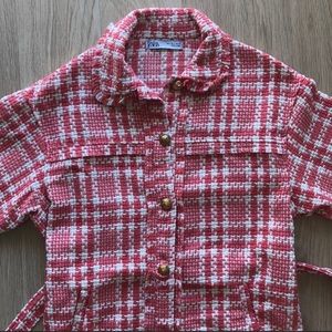 Zara Tweed Houndstooth Jacket